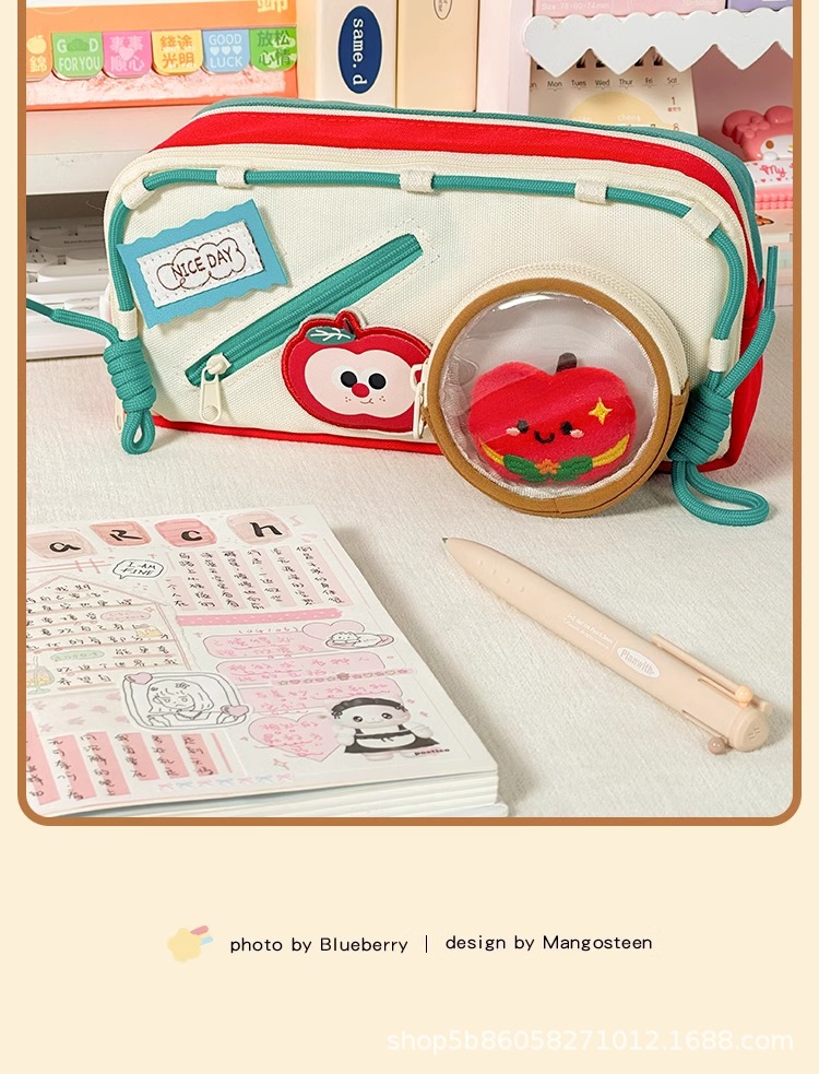 2025可爱食物痛包笔袋学生文具袋大容量高颜值女孩铅笔袋儿童笔盒详情14