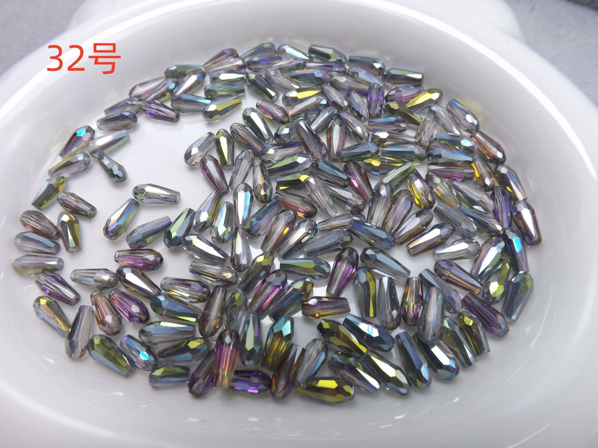 4mm*9mm长水滴人鱼泪晶晶diy水晶饰品配件玻璃珠子长水滴晶晶配件详情24