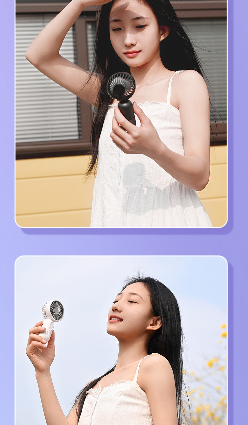 F33手持小风扇USB充电扇3档大风迷你私模工厂跨境爆款电商代发详情11