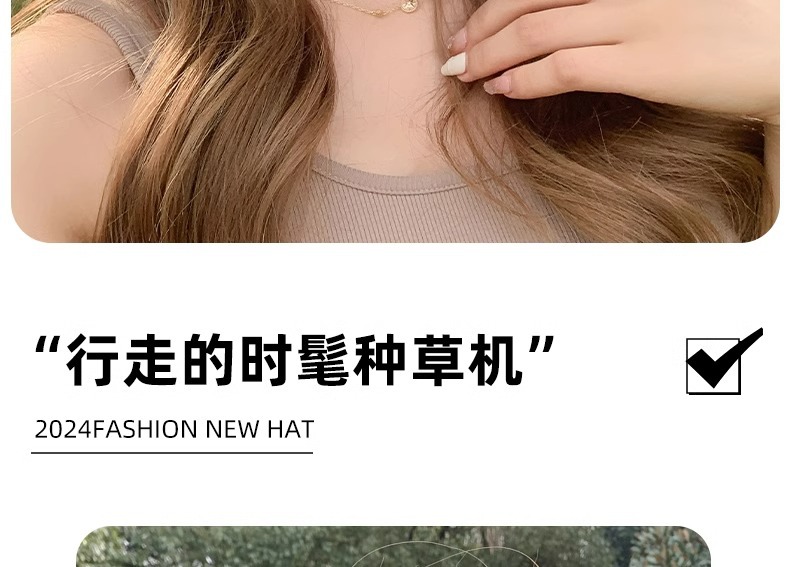 夏季防晒帽子女遮阳帽防紫外线upf50+无痕一体太阳帽骑车空顶帽详情5