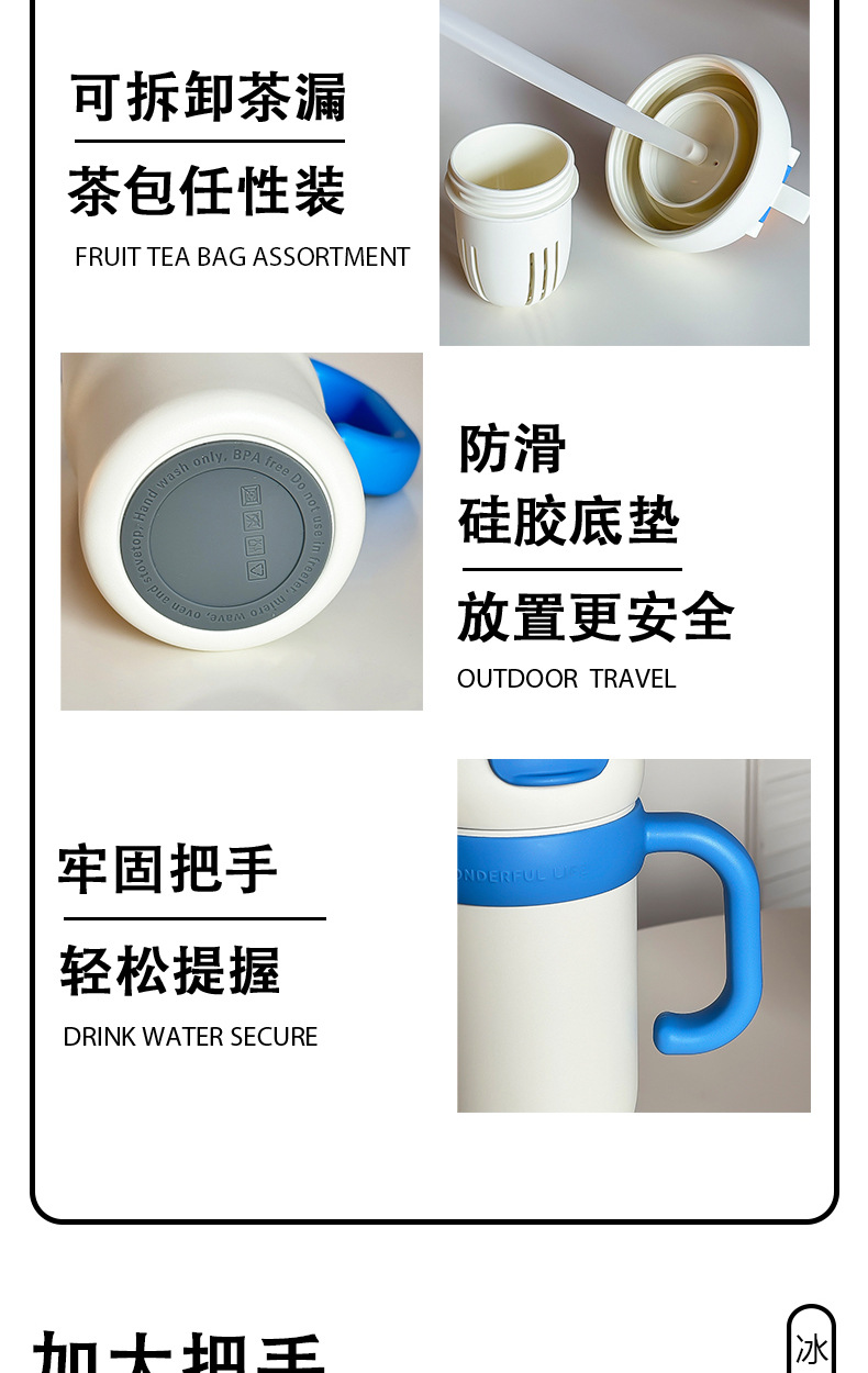 巨无霸水杯大容量耐高温女生运动水壶大号tritan高颜值吸管冰霸杯详情3