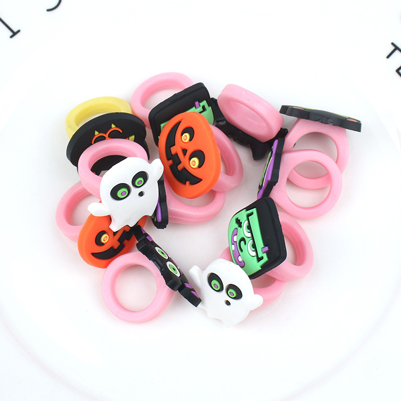 跨境小商品硅胶戒指南瓜圣诞节派对卡通儿童手环万圣节戒指厂现货详情12