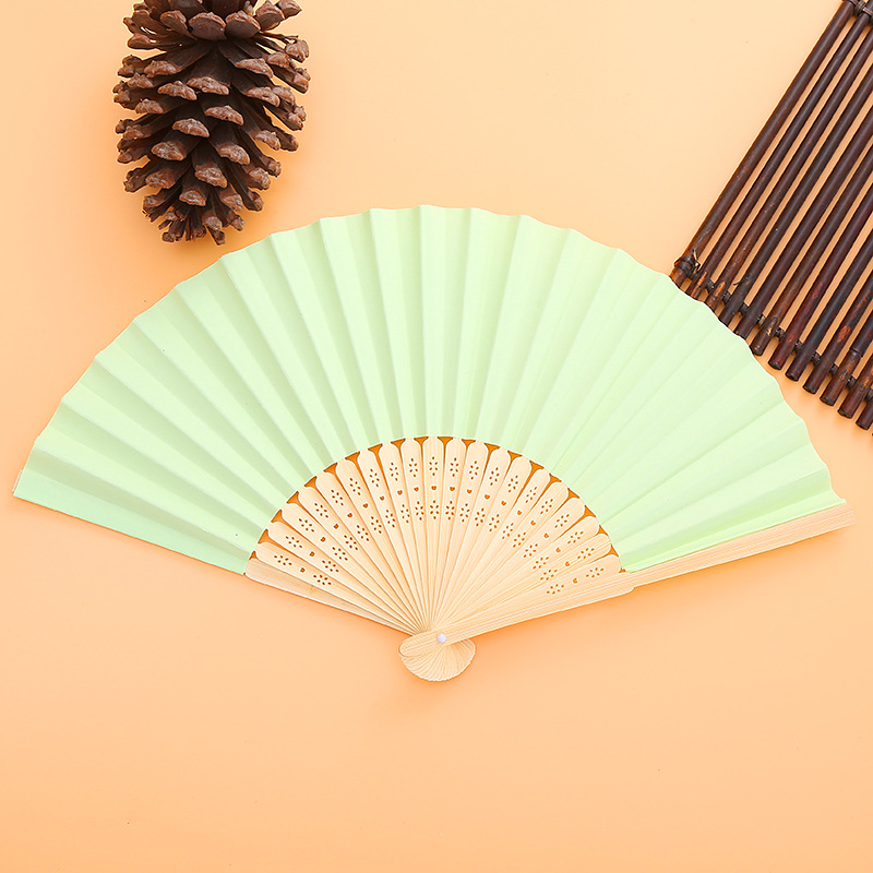 Seven-inch white blank advertising fan custom processing DIY foreign trade export bamboo frame fan blank paper fan creative promotional fan pic 6