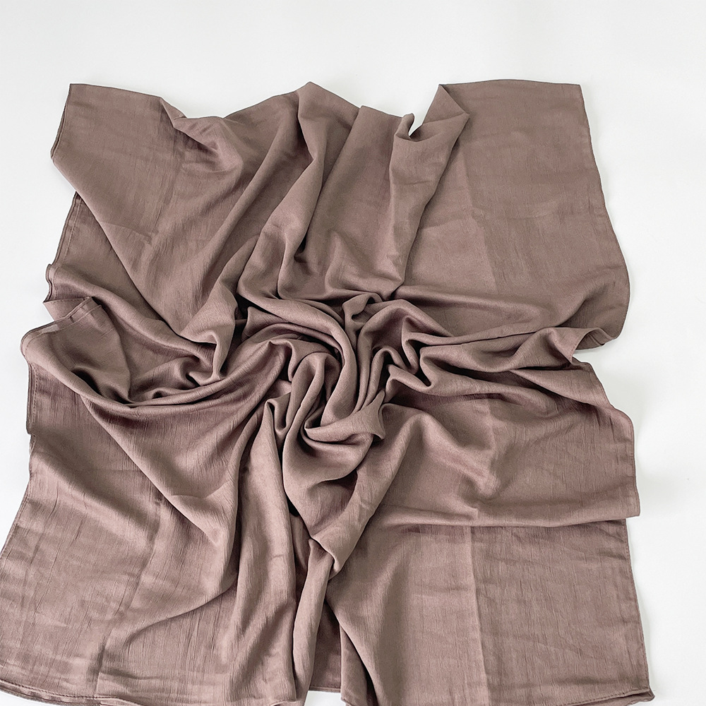 【严选】自然皱免烫仿棉感头巾中东女士防晒透气微弹柔软包头长巾详情12