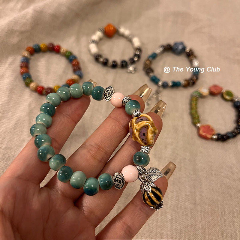 手作款 新中式民族风陶瓷手链女国风手饰串珠手串2023年夏季新款详情3