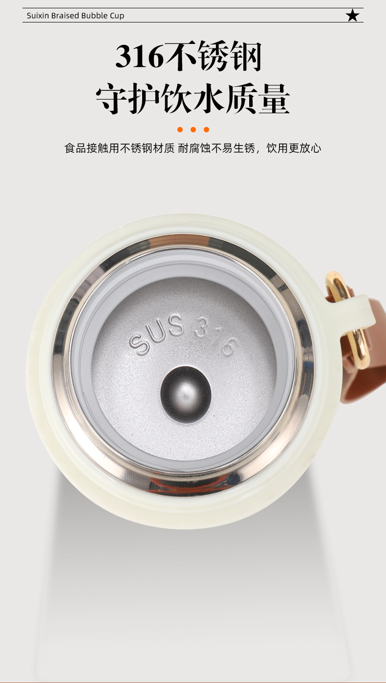 Wholesale of best-selling steamed tea cups with hammer pattern LIDS, 316 stainless steel insulated cups, ceramic coated inner linings, business gift water cups pic 3