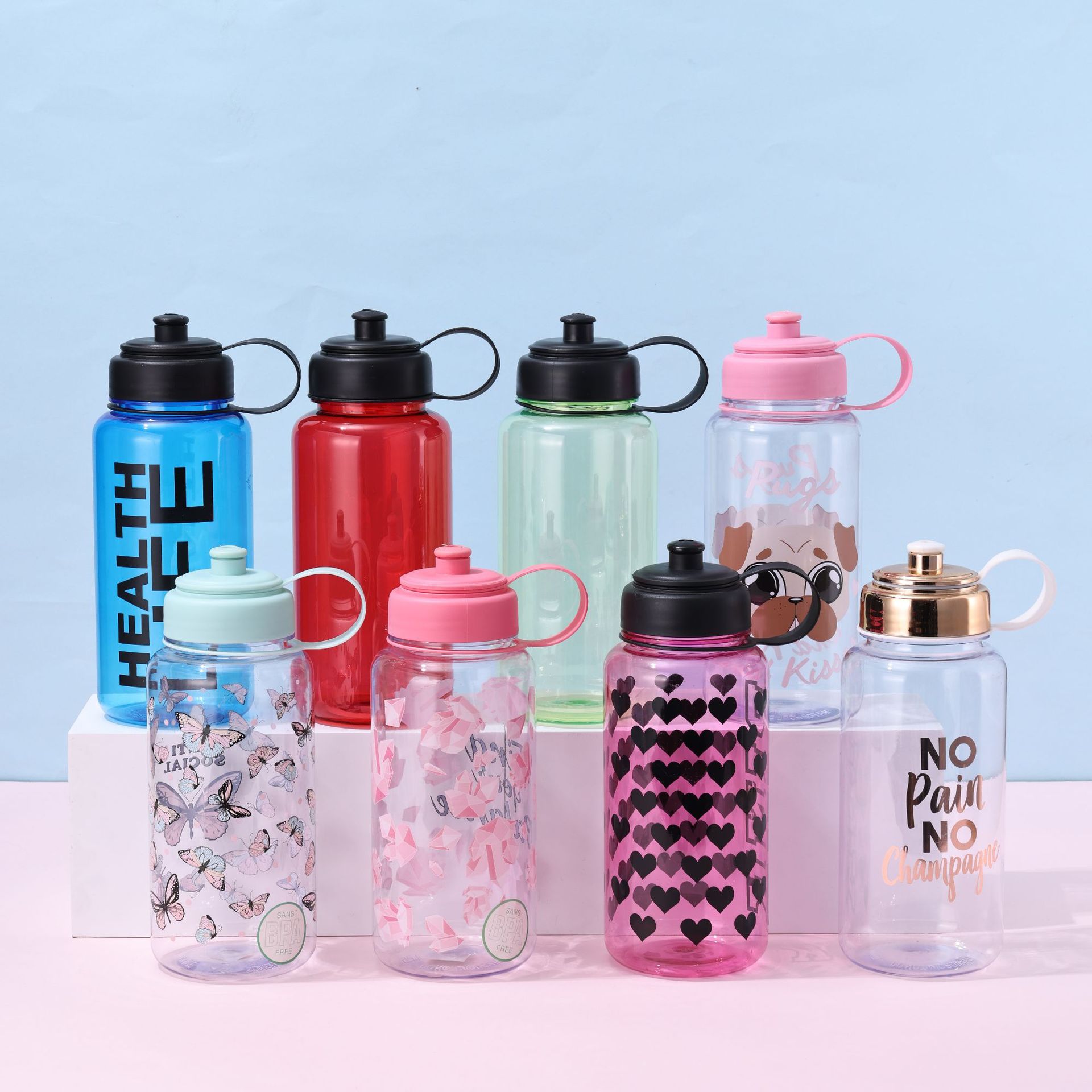 创意简约耐摔塑料水杯大容量运动直饮户外便携随手杯批发日用百货杯具保温瓶详情1