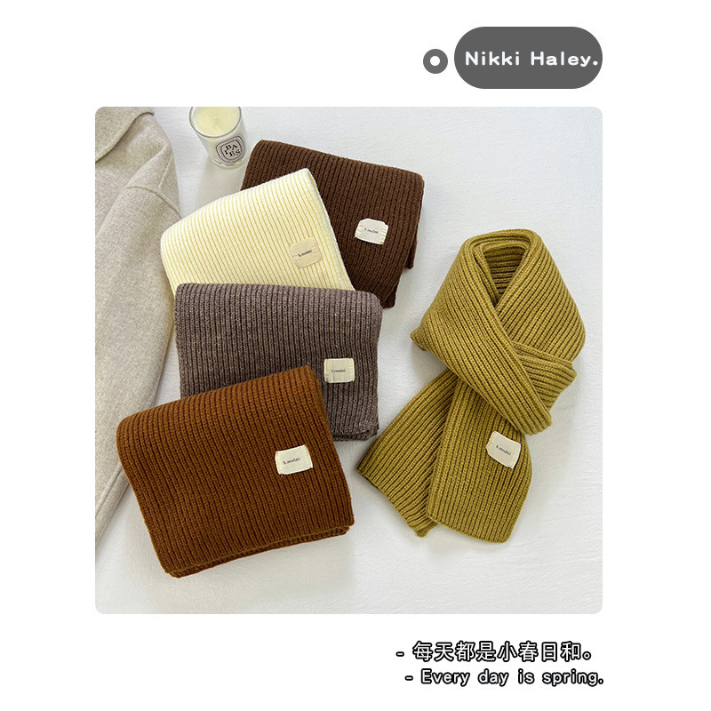 2025 new arrival korea ins viento tejido bufandas hombres y mujeres estudiantes parejas enespesado lana chal moda caliente cuello ropa accesorios pic 1