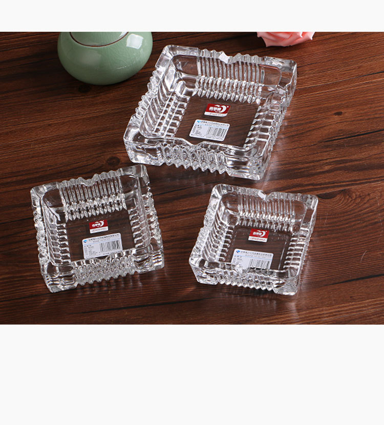 方形透明玻璃烟灰缸高颜值水晶烟缸雪茄烟缸青苹果批发水晶烟灰缸详情10