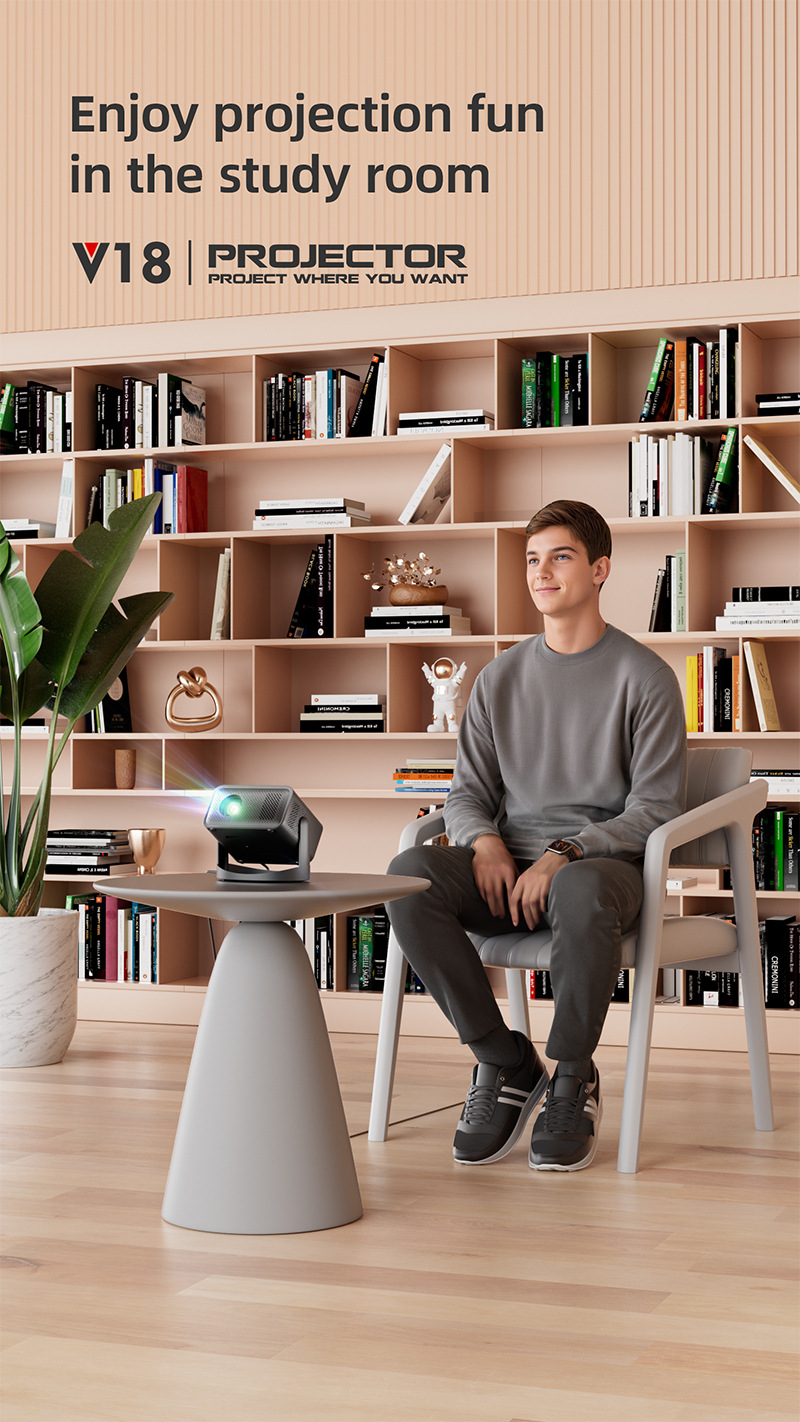 跨境新款高清便携式家庭投影仪4k手机无线同屏自动梯形安卓投影机详情7