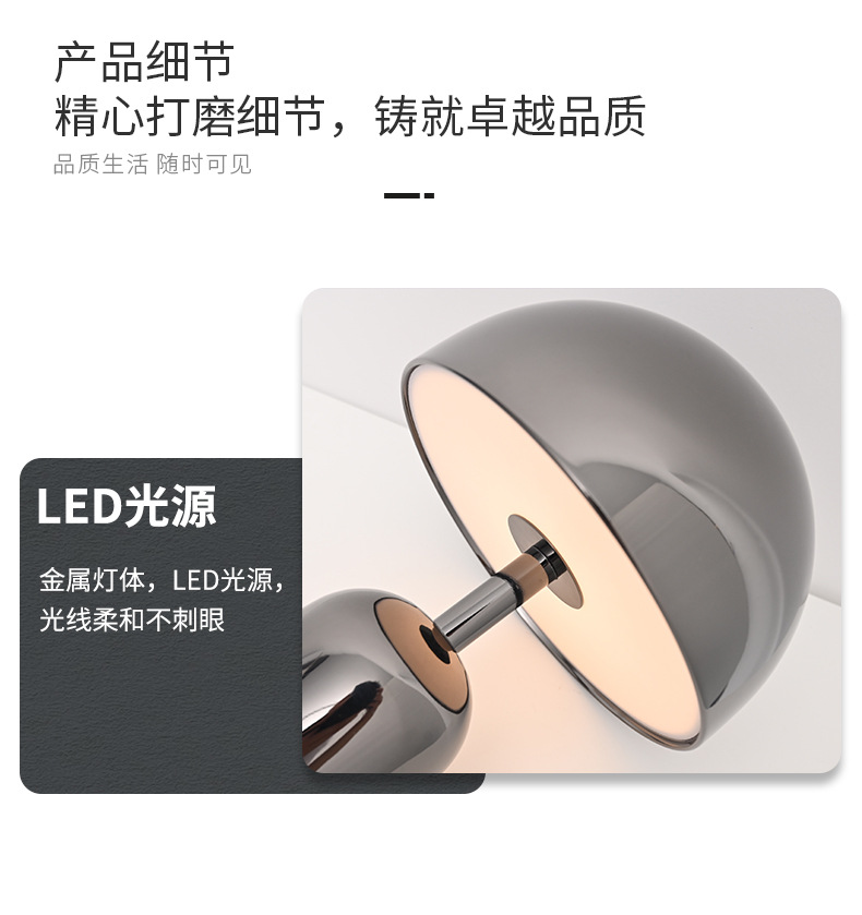 跨境LED古风摆件台灯客厅卧室复古氛围灯床头充电金属蘑菇小夜灯详情15