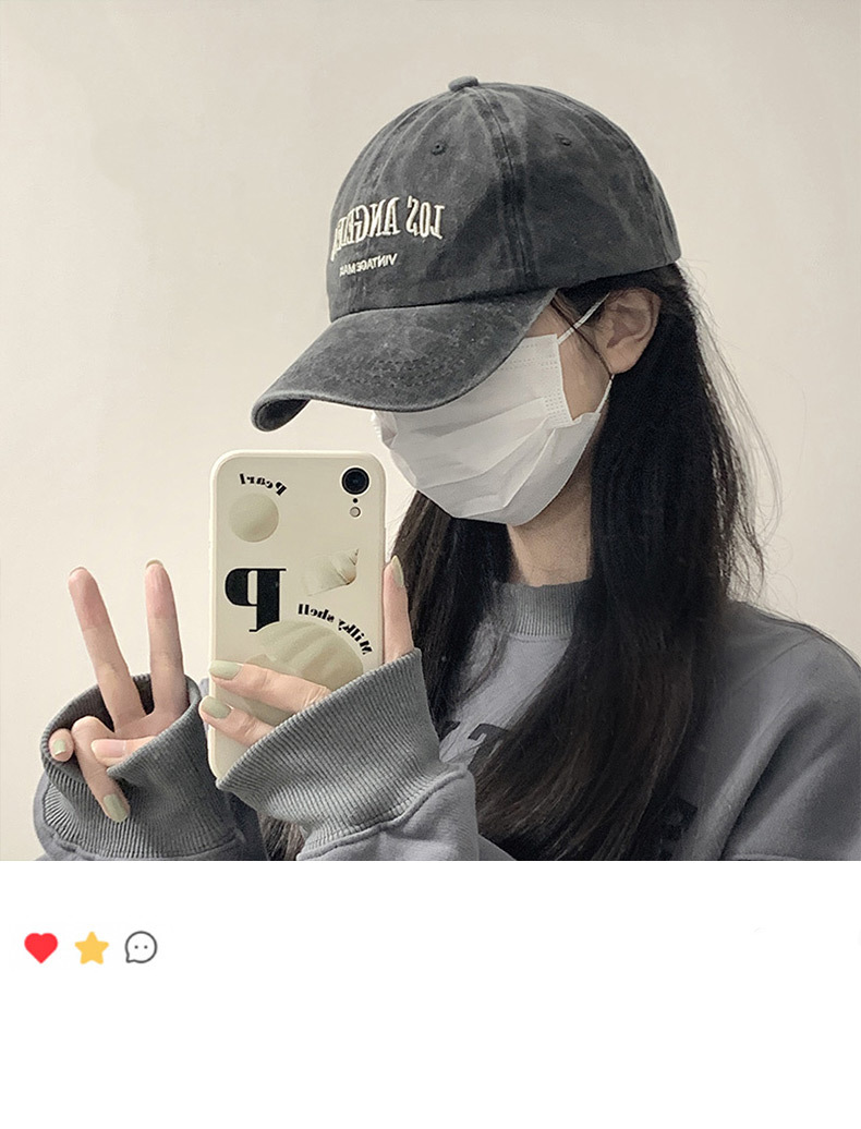 ins retro grey baseball cap for women, summer American-style washed head, trendy, versatile and face-enhancing small baseball cap pic 1