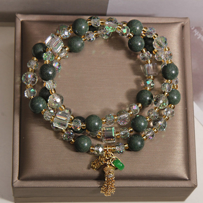 合香珠水晶多圈手链女款轻奢小众平安扣吊坠手串送闺蜜礼品饰品手饰详情4