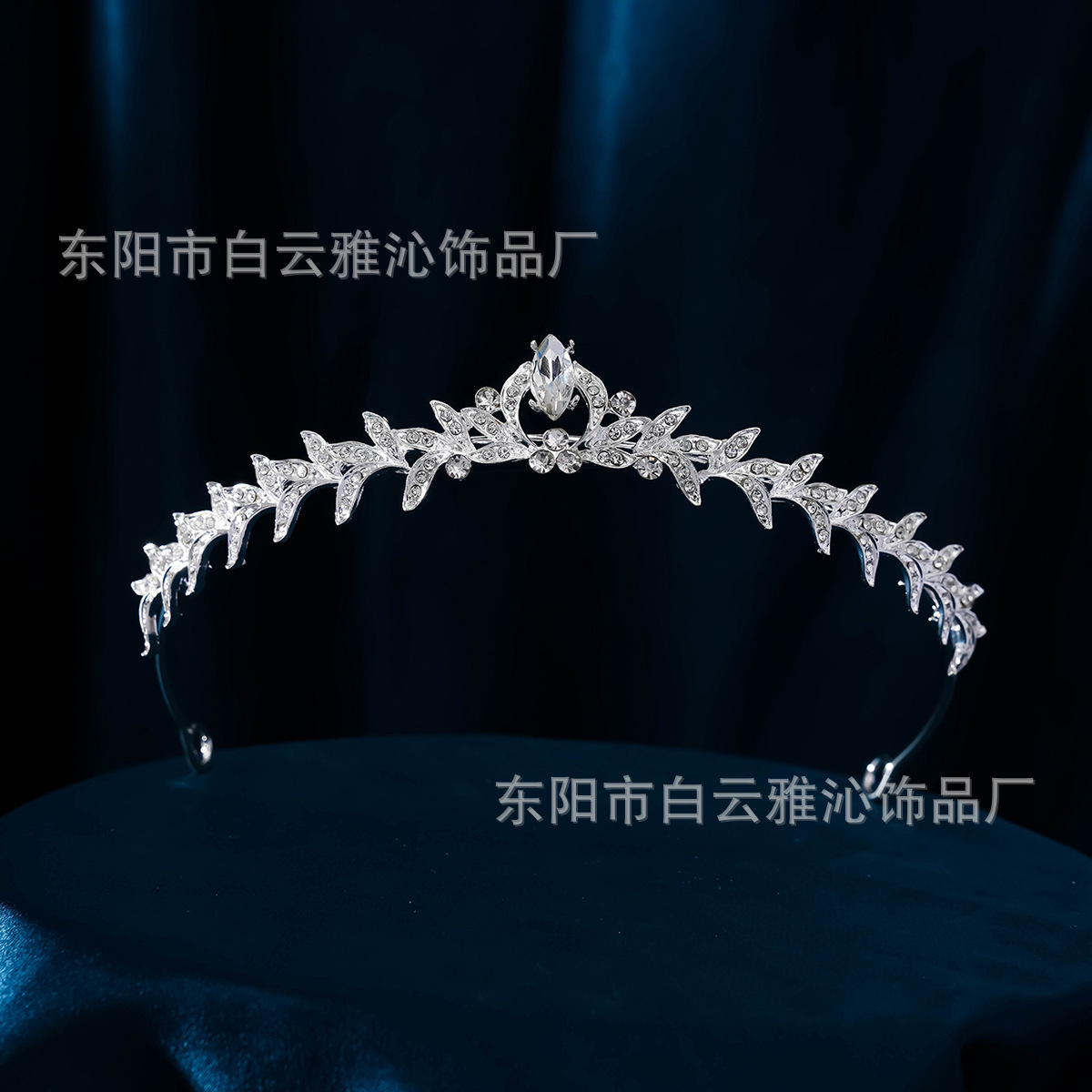 New diamond silver princess headwear, grand wedding dress, super glittering crystal, luxurious goddess bride wedding crown pic 17