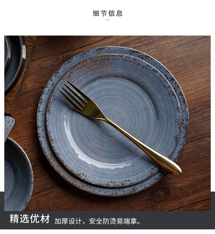 New imitation porcelain KB tile grey pattern melamine tableware factory direct sales melamine tableware pic 21