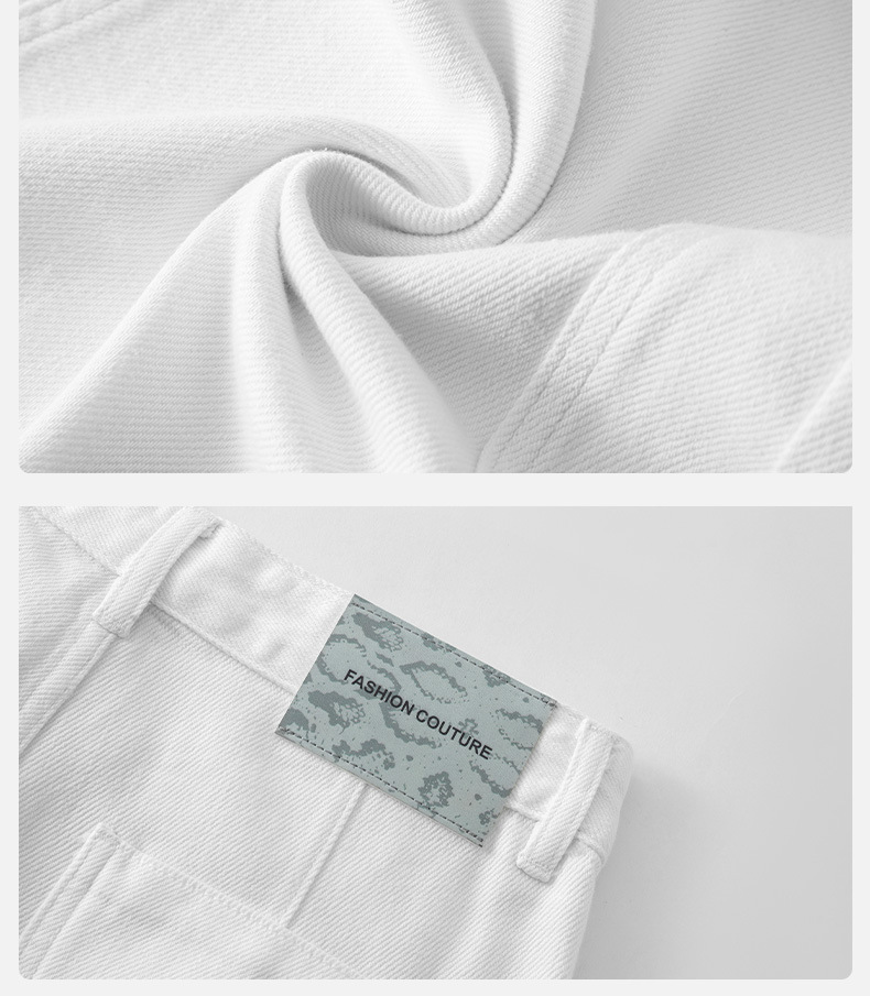 Summer white Tissel crescent-cut wide-leg pants are versatile and slimming. They feature a three-dimensional pocket design with folded edges and are high-quality long pants pic 17