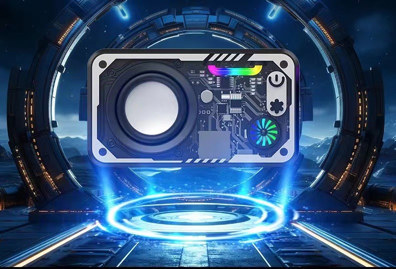 新款透明炫彩灯 蓝牙音箱V8小钢炮低音支持串联机甲小钢炮详情4