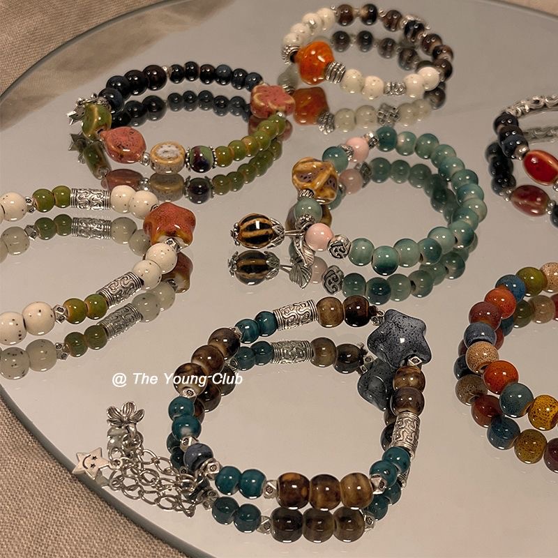 手作款 新中式民族风陶瓷手链女国风手饰串珠手串2023年夏季新款详情4