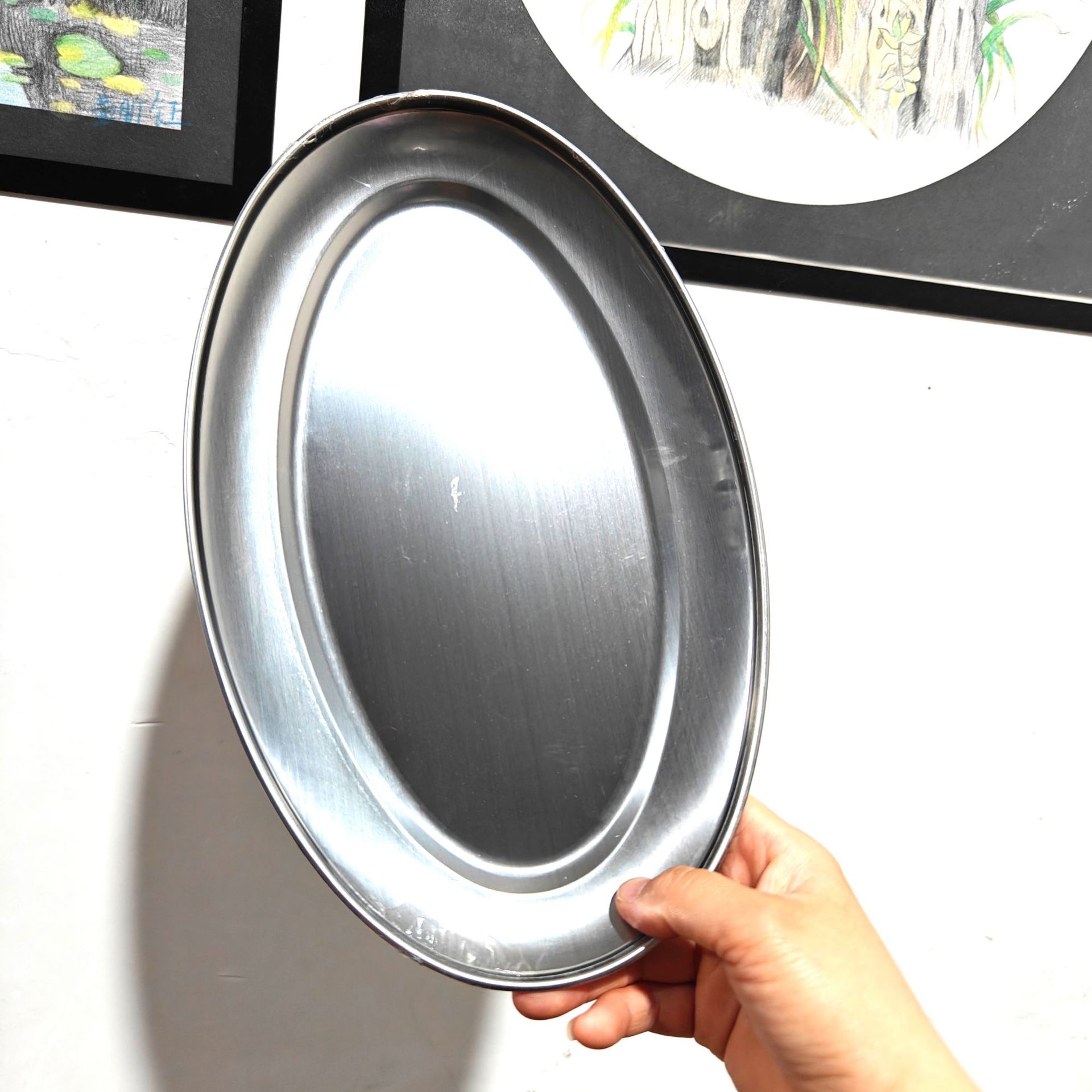 【3-12区】30鱼盘 10/包 400/件30鱼盘家用蒸鱼盘子烧烤肠粉盘子椭圆形盘子饭店快餐蒸鱼2元货源详情3