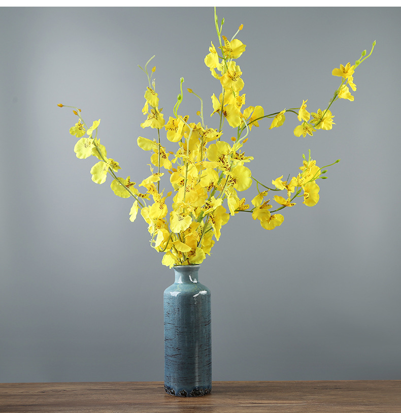 2025 Cross-border Rural Ice-Crack Ceramic Vase in Gray, Blue and Green 3-piece Set Bohemian Retro Home Decoration Farmhouse Vase pic 5