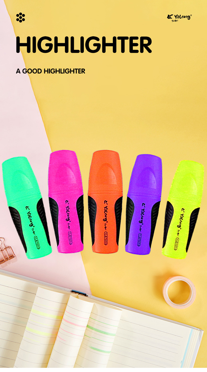 The Yalong top is designed with 12-color highlighters for students or office use, and it comes in a paper box pic 1