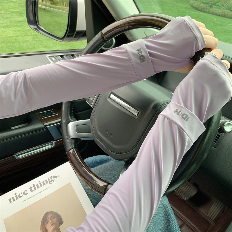 Summer ice silk sun protection ice sleeves, UV protection, high appearance level, student female outdoor cycling and driving trendy ice silk sleeves pic 17