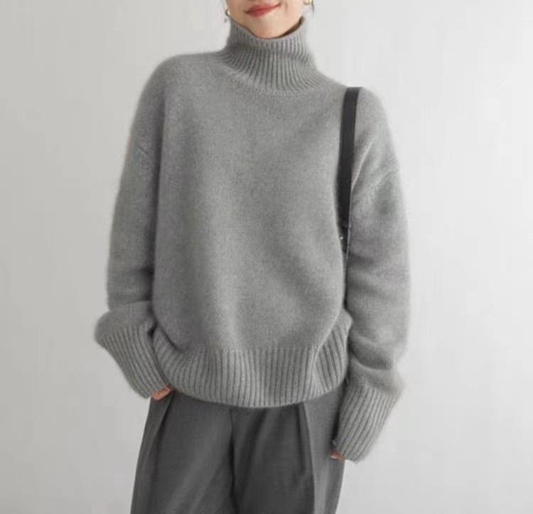 A loose and versatile knitted pullover with a laid-back style for women to wear over a high-neck sweater from Europe and America in the autumn and winter of 2025 pic 31