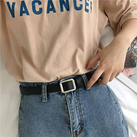 Perforated belt, practical and decorative jeans for women, black, thin, fashionable and retro student, ins style belt, trendy for ladies pic 20
