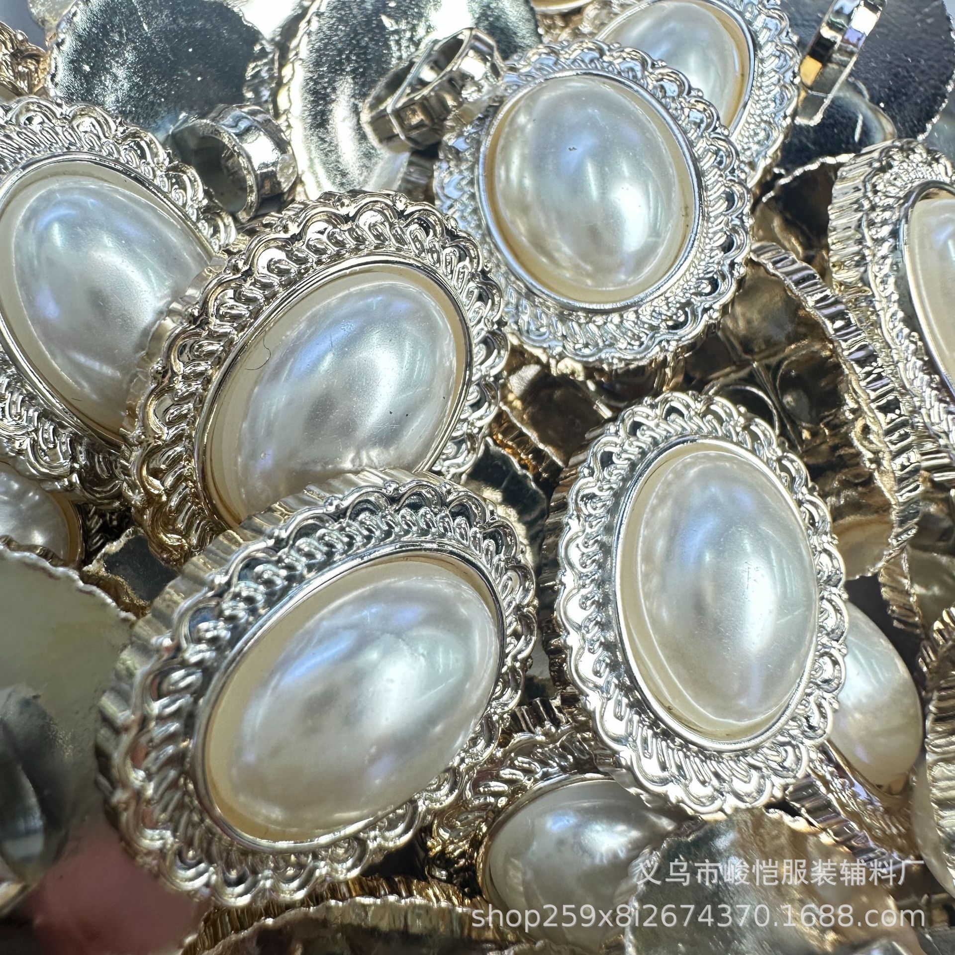 复古桃心圆形珍珠DIY饰品配件发夹发饰鞋帽包包装饰贴片洞洞鞋贴详情3