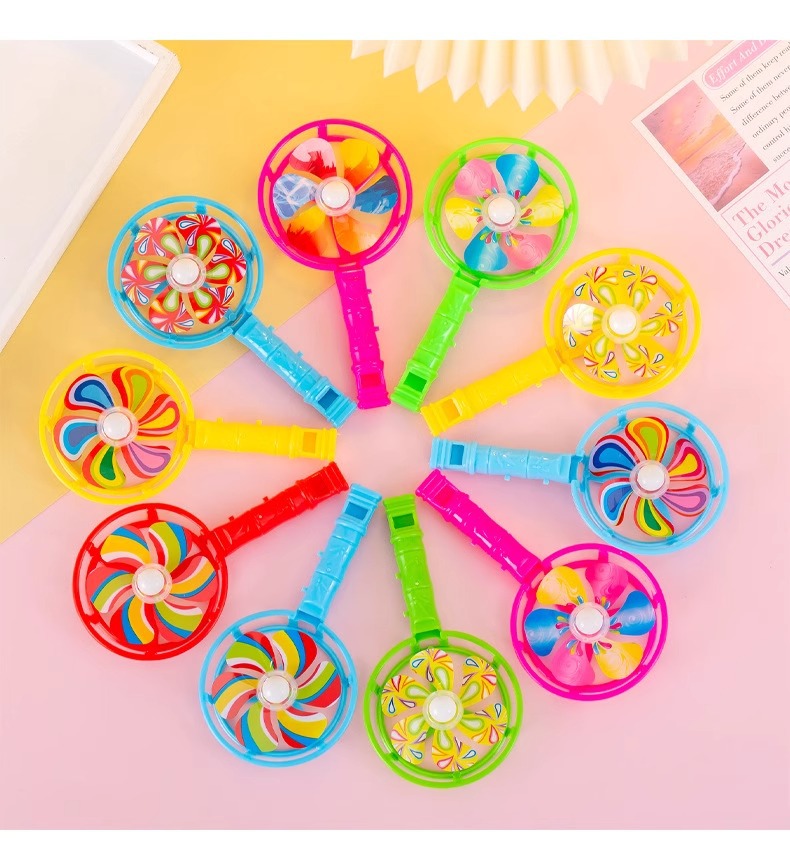 Single packaging kindergarten gifts, candy-colored whistles, windmills, new windmill small toys wholesale, cheering props pic 12