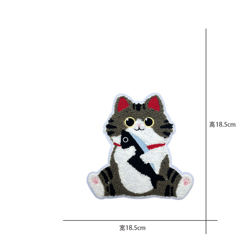 卡通图案时尚毛巾绣猫咪小狗恐龙小鹿布贴儿童衣服辅料补丁绣花贴详情10