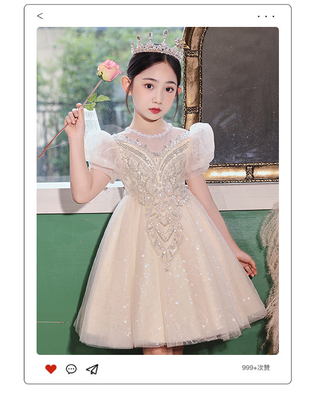 女童礼服轻奢小众高端洋气儿童钢琴走秀表演服女孩生日主持蓬蓬裙详情8