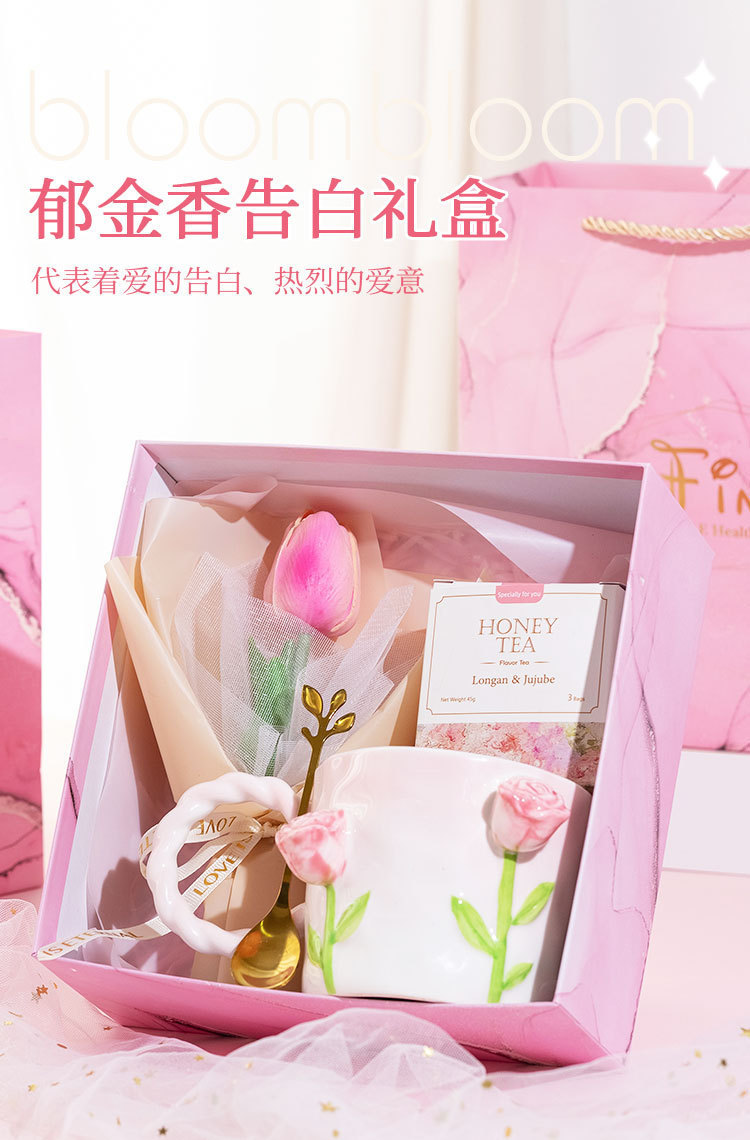 闺蜜结婚伴娘伴手礼套装情人节礼物美容院活动礼品郁金香杯子定制详情2