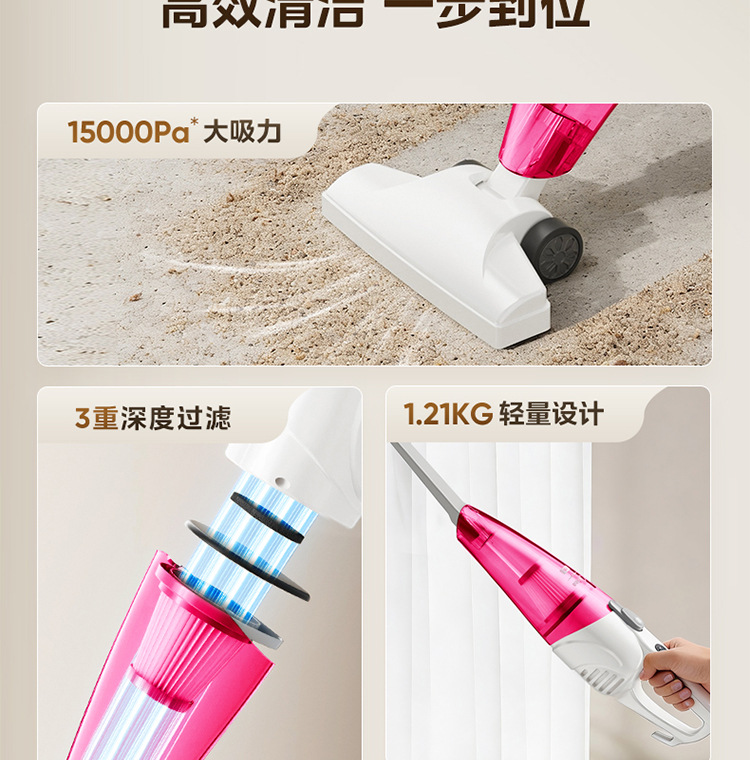 Midea/美的吸尘器SC861A家用大功率小型迷你手持推杆吸尘机详情3