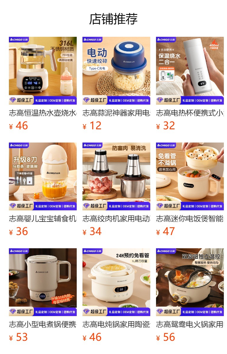 志高绞肉机家用全自动多功能电动小型绞蒜馅机搅拌料理机打碎肉器详情1