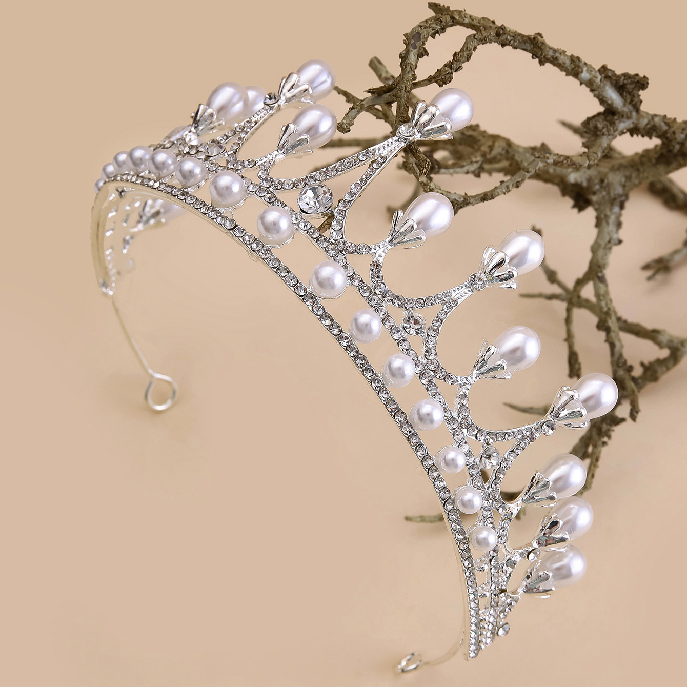 Yaxing Factory Direct sales of fashionable, simple and elegant bridal headwear, wedding hair accessories, princess pearls, diamonds and crowns pic 8