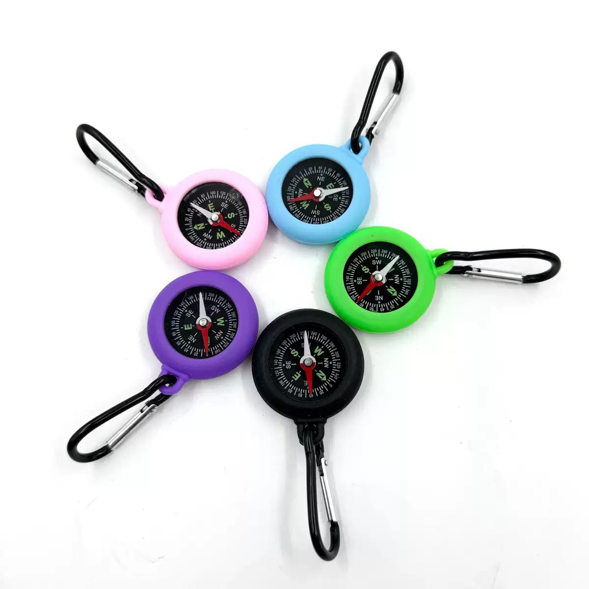 厂家供应新款挂扣配件指南针带扣橡胶彩色硅胶材质指南针详情13