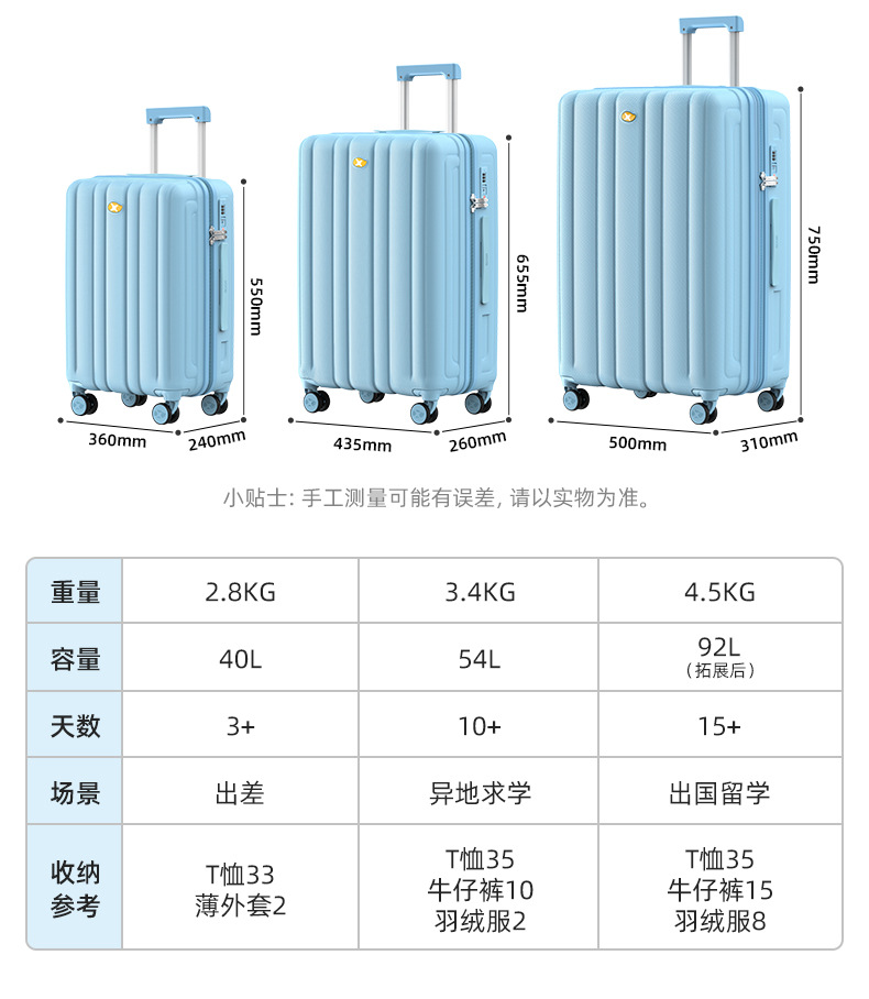 旅游出差28寸行李箱PC超轻扩容大容量结实耐用拉杠密码箱详情17