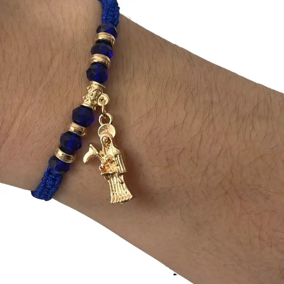 Amazon cross-border best-selling alloy Death God pendant, crystal beaded bracelet, fashionable and stylish party jewelry batch for both men and women pic 6