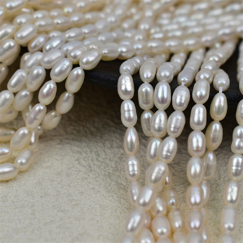 天然淡水珍珠长米珠2-4-7mm珍珠项链半成品diy手工散珠小米珠配件详情5