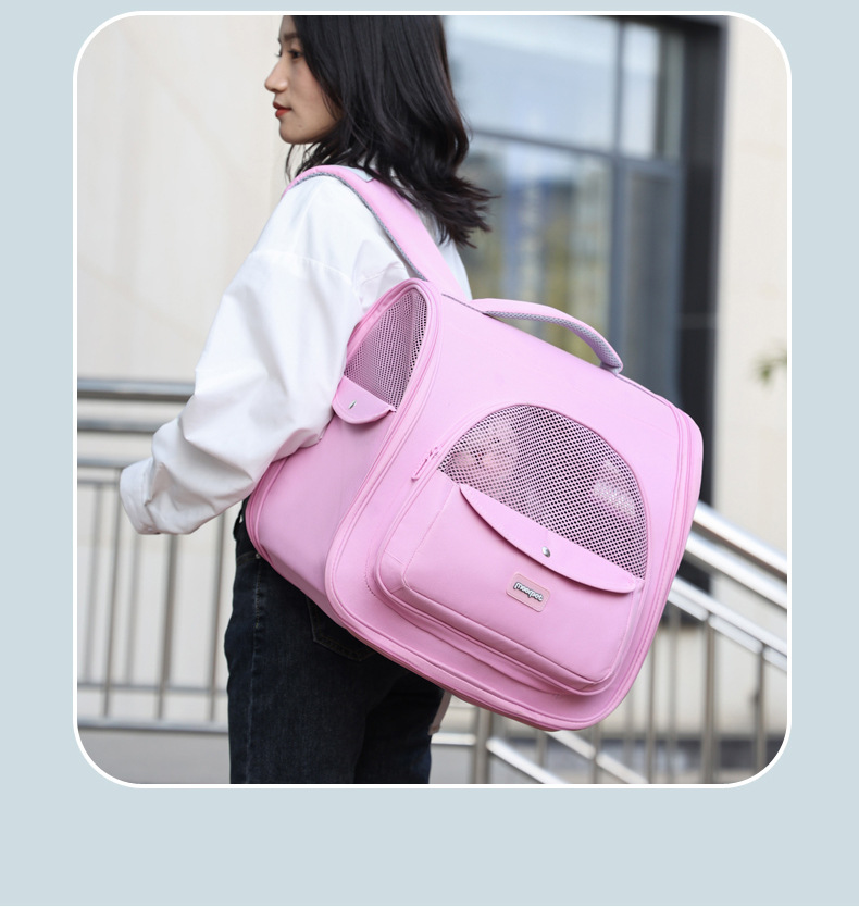 Factory direct supply of Japanese and Korean style candy-colored large-capacity shoulder bag, breathable cat bag, dog bag, cat shoulder bag pic 16