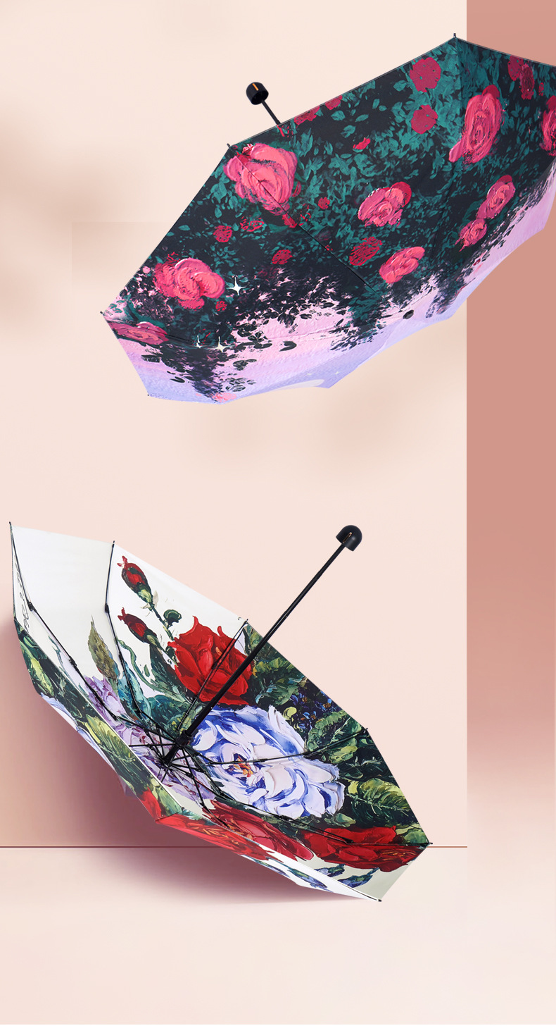 胶囊遮阳伞户外防晒花卉礼品伞晴雨两用便携折叠太阳伞定logo广告详情6