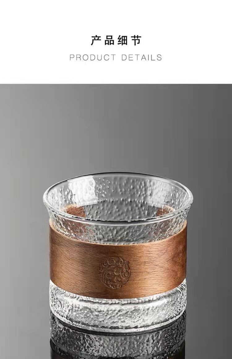 日式竖纹玻璃茶杯防烫隔热茶具泡茶公道杯茶器个人主人杯功夫茶详情11