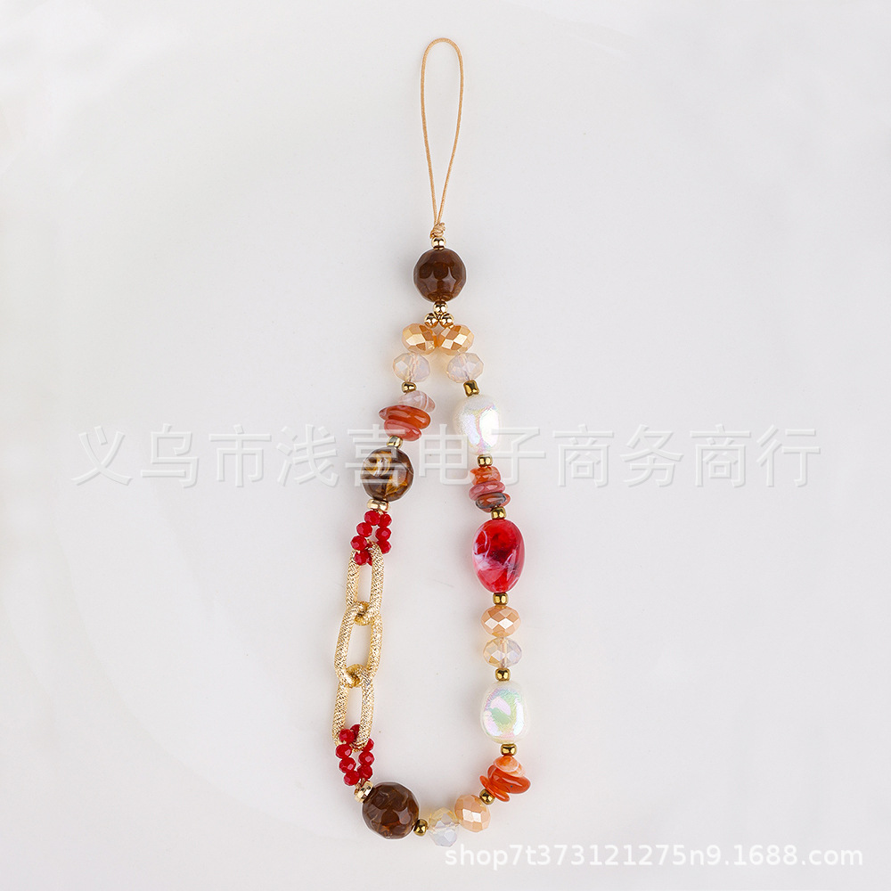 Natural stone, colored stone beads, Baroque mobile phone chain, short wrist strap, chain splicing hanging rope, jewelry hanging ornaments, other hanging ornaments finished products pic 4