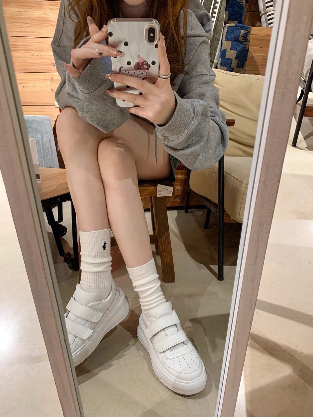 sheii苏茵茵同款~6.5cm厚底~笑脸魔术贴增高休闲运动板鞋女小白鞋详情14