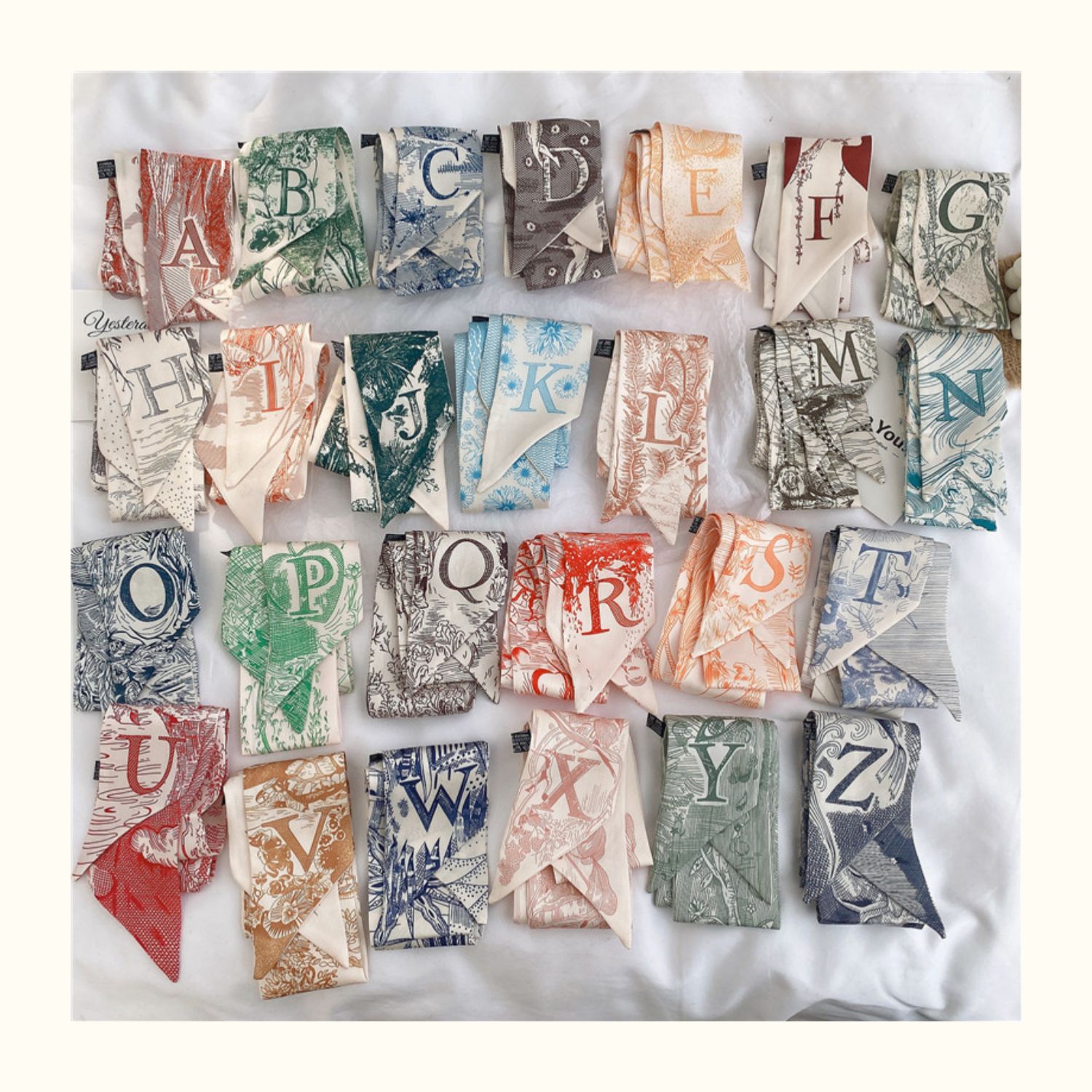 字母长条小丝巾绑发丝带高级感红色系领巾喜糖盒搭配结婚伴手礼详情23