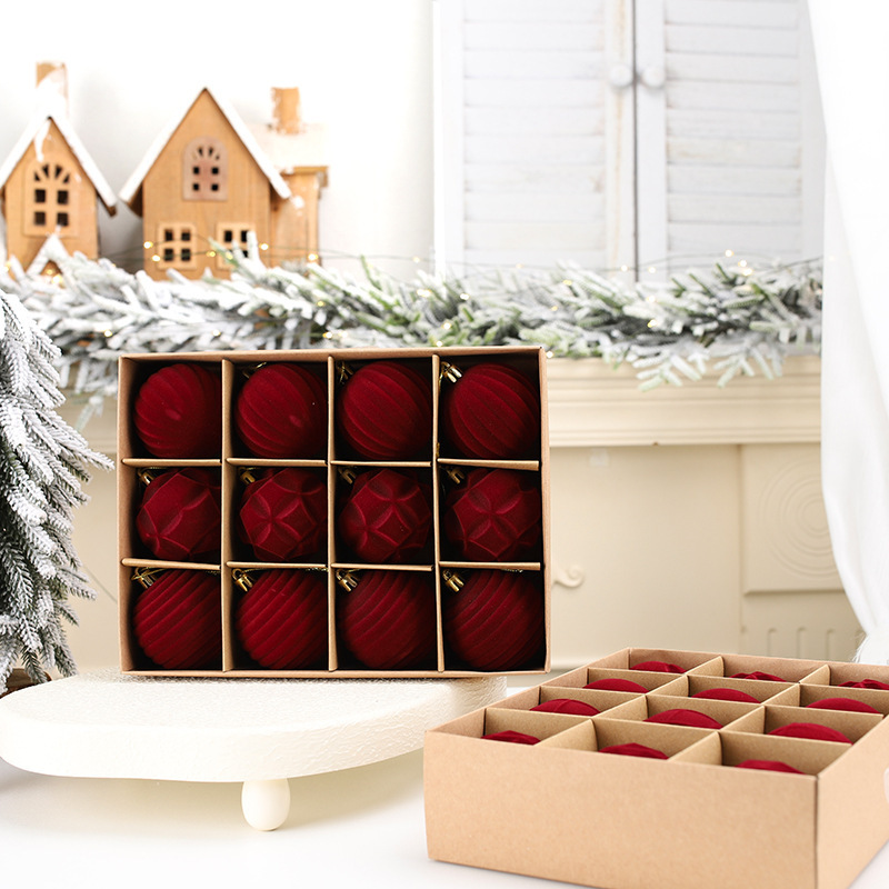 Christmas decorations: Christmas balls, plush Christmas balls, Christmas decorative balls, Christmas tree hanging balls, multiple colors available, factory direct sales pic 2