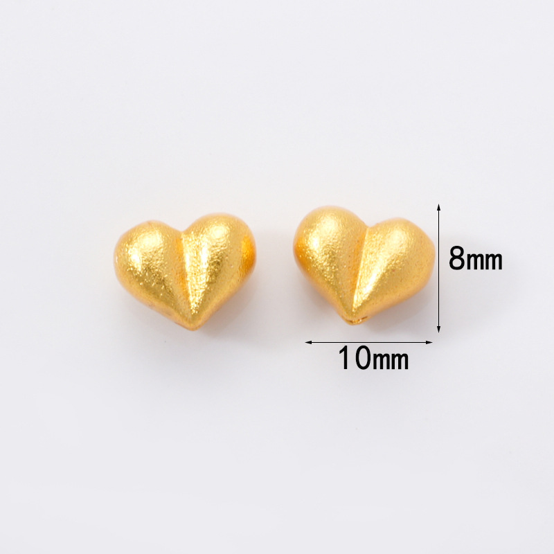 Ancient-style sand gold accessories, electroplated heart-shaped peach-shaped bead necklace, bracelet, bracelet, crystal, diy handcrafted bead material pic 7