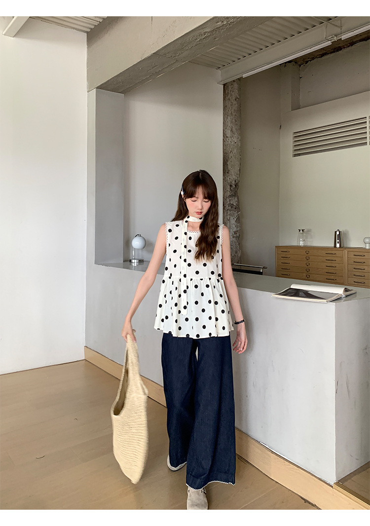 陆小团团复古花边直筒薄牛仔裤2025夏季新款显瘦阔腿小个子裤子女详情43