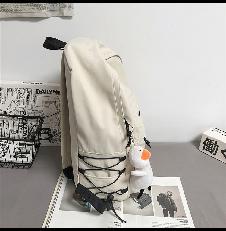 双肩包男士简约大容量旅行背包女休闲日系初中生高中大学生书包男详情10